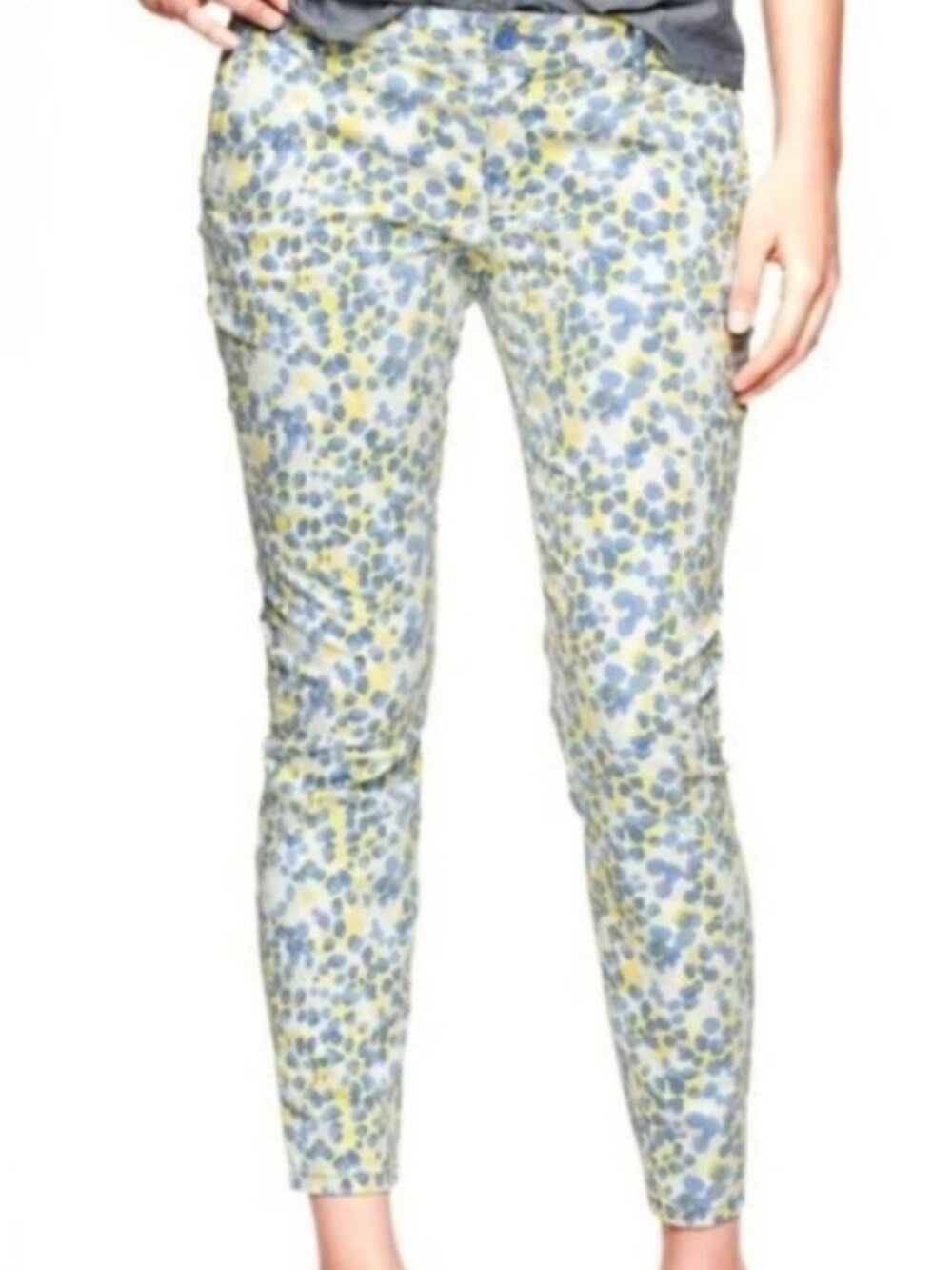 GAP Pastel Abstract Print Skinny Khaki Ankle Pants